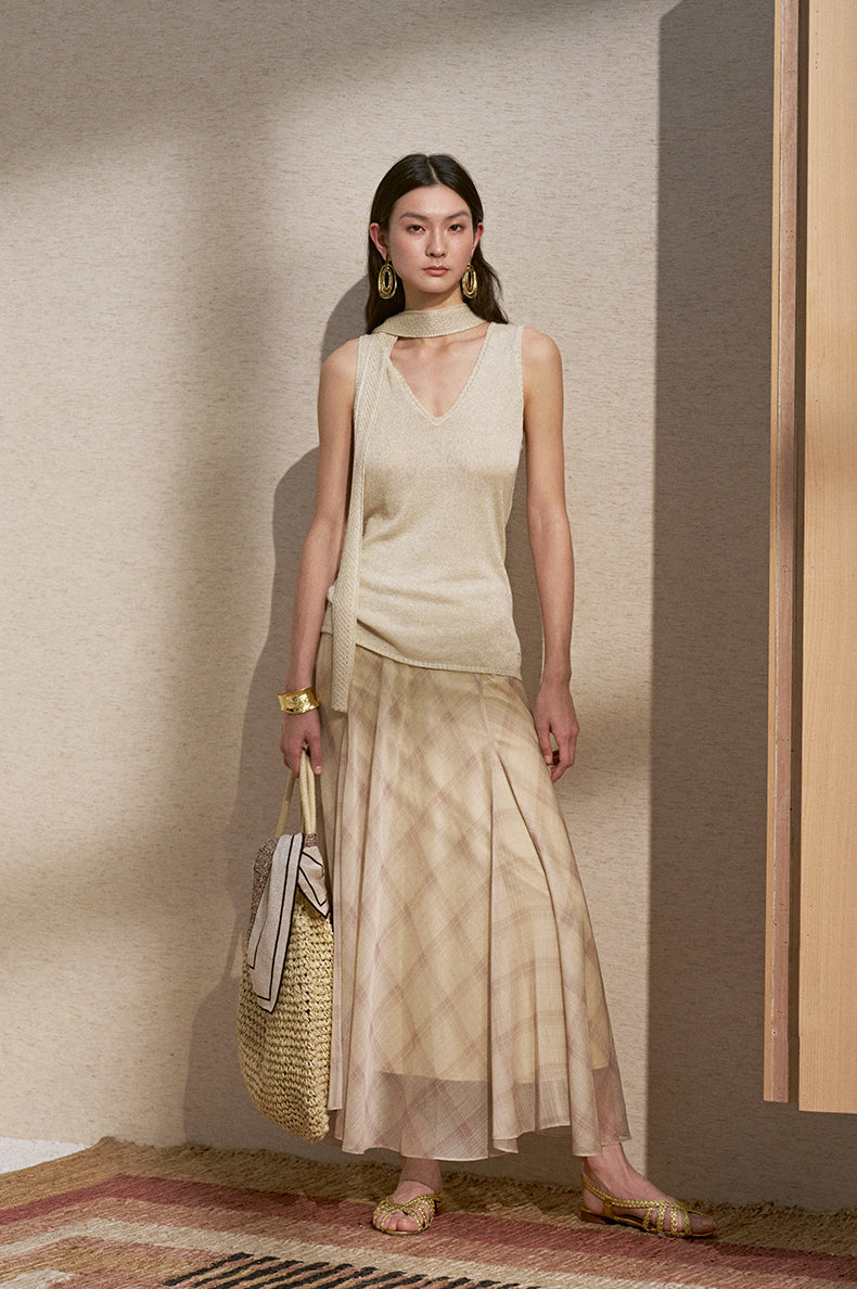 ZZ2FMWBQ072 Tailored Summer Midi Skirt