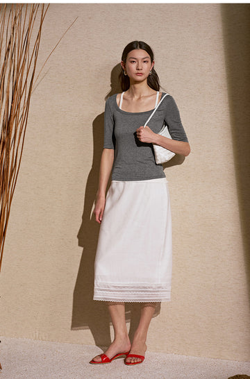 ZHIZHI Lace Midi Skirt