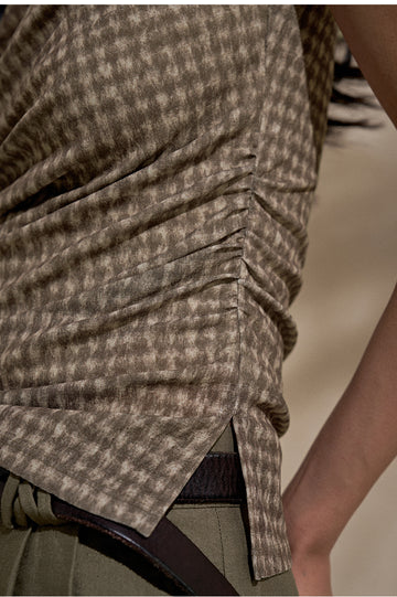 ZHIZHI Straight Neck Moth Yarn Sleeveless Vest