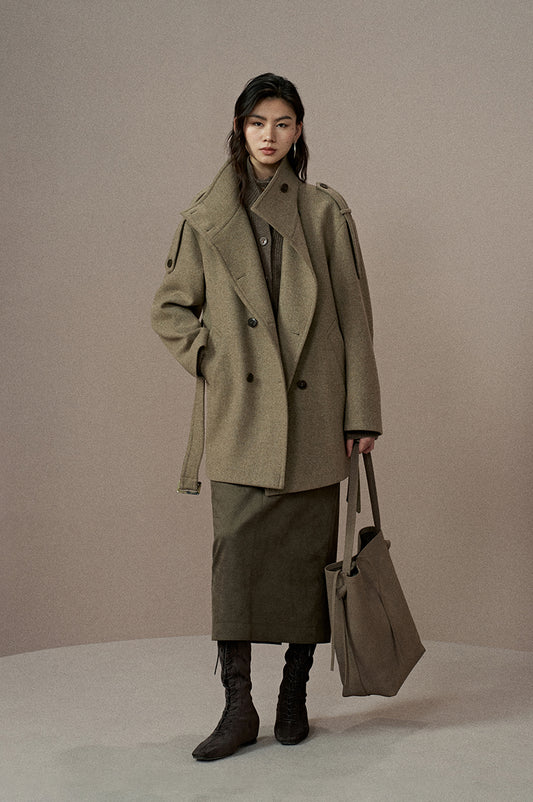 Songsheng Wan Trench Coat in Double-Face Wool Coat
