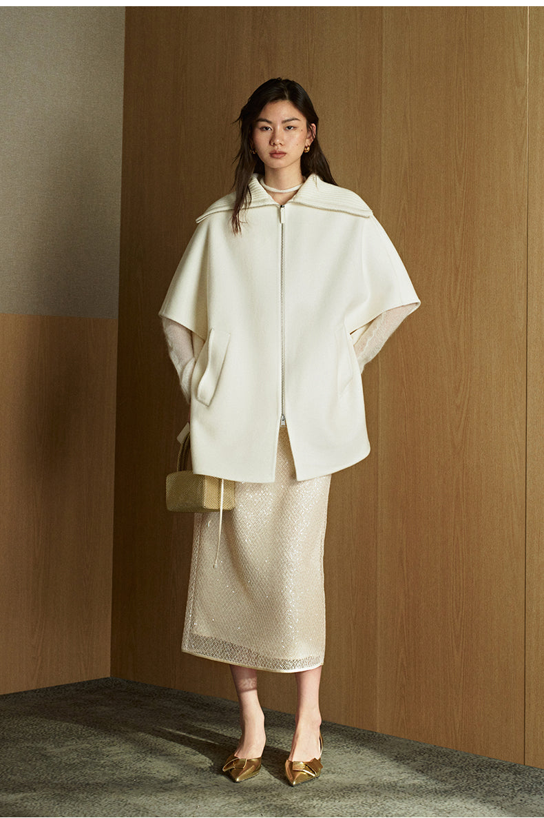 ZZ2FSWW3022 Double-Face Wool Cape