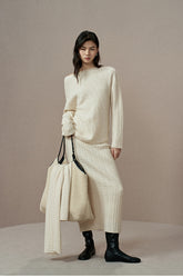 ZZ2EWKZN132 Cable Cashmere Wool Sweater