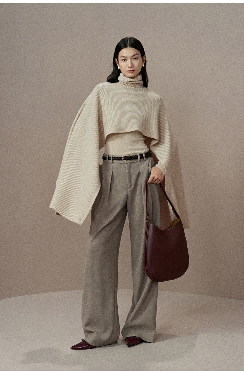 ZZ2EWKZN142 Two-Way Wool Cape Scarf