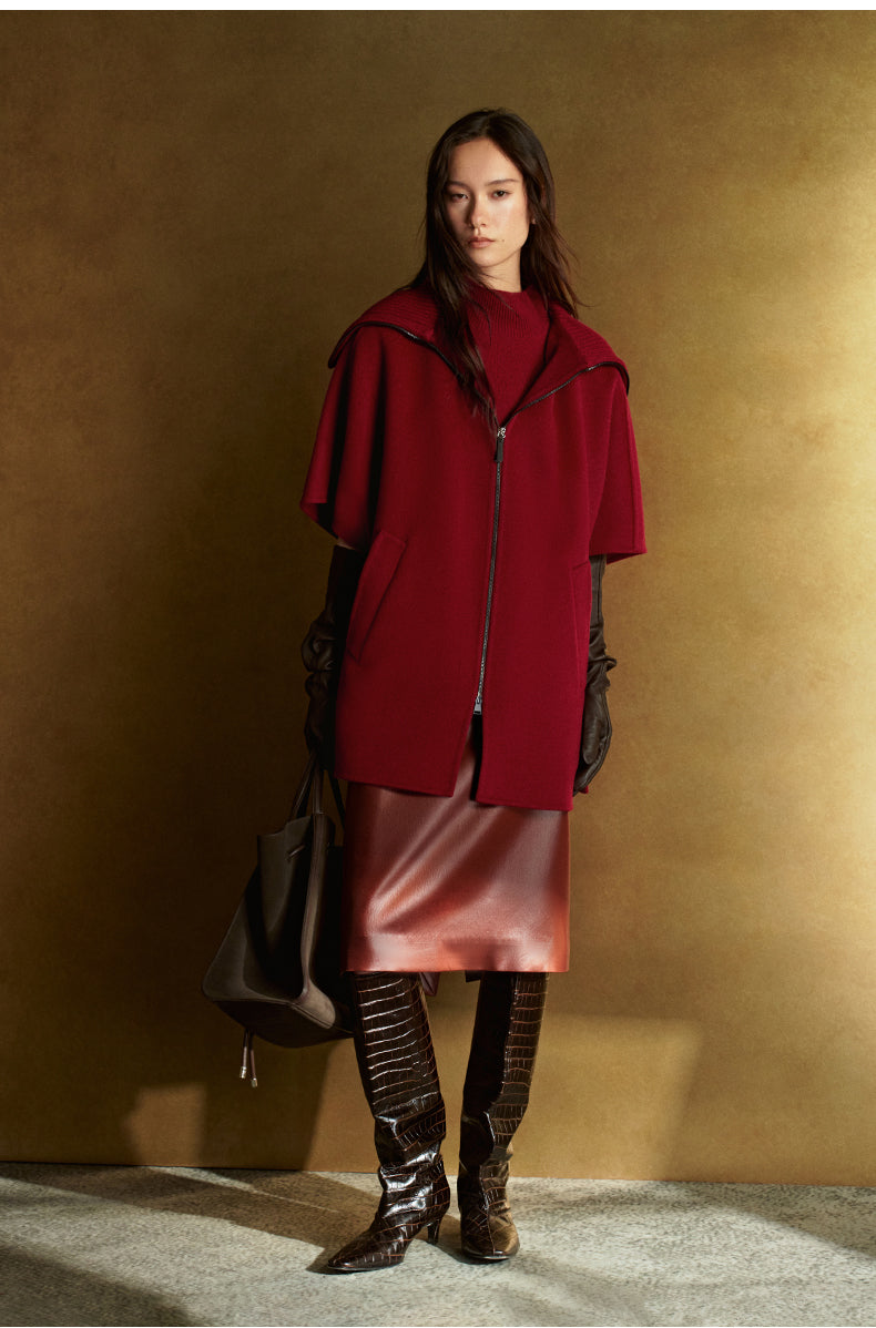 ZZ2FSWW3022 Double-Face Wool Cape