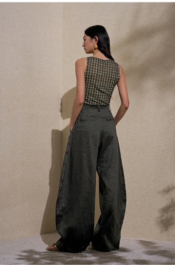 ZHIZHI Straight Neck Moth Yarn Sleeveless Vest