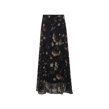 Floral A-Line Maxi Skirt flat view