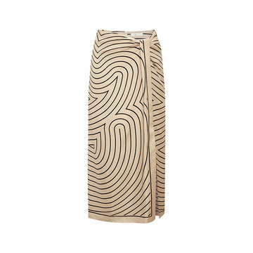 ZHIZHI Silk Wrap Midi Skirt
