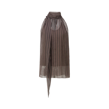 Tie Print Sleeveless Blouse flat view