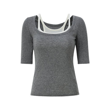 Layered Square Neck Tee flat view