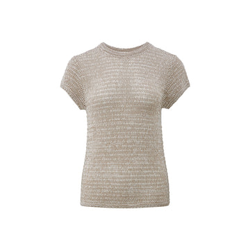 Sheer Linen Knit Tee flat view