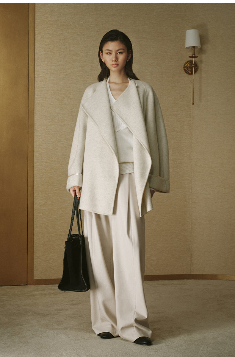 Belted Double-Face Wool Coat - Natural White - view 2