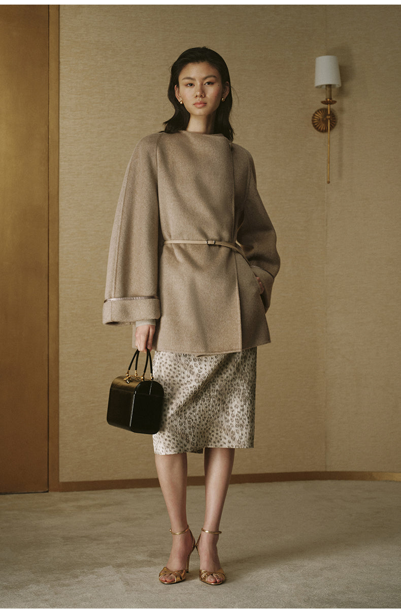 Belted Double-Face Wool Coat - Oat Latte - view 4