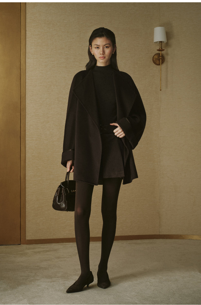 Belted Double-Face Wool Coat - Sandalwood Brown - view 2