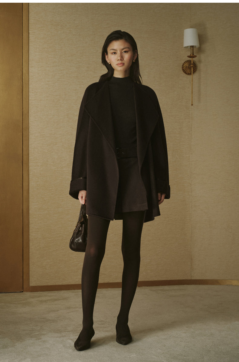 Belted Double-Face Wool Coat - Sandalwood Brown - view 3