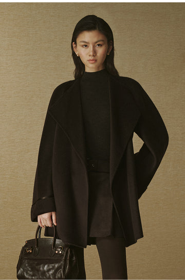 Belted Double-Face Wool Coat - Sandalwood Brown - view 4