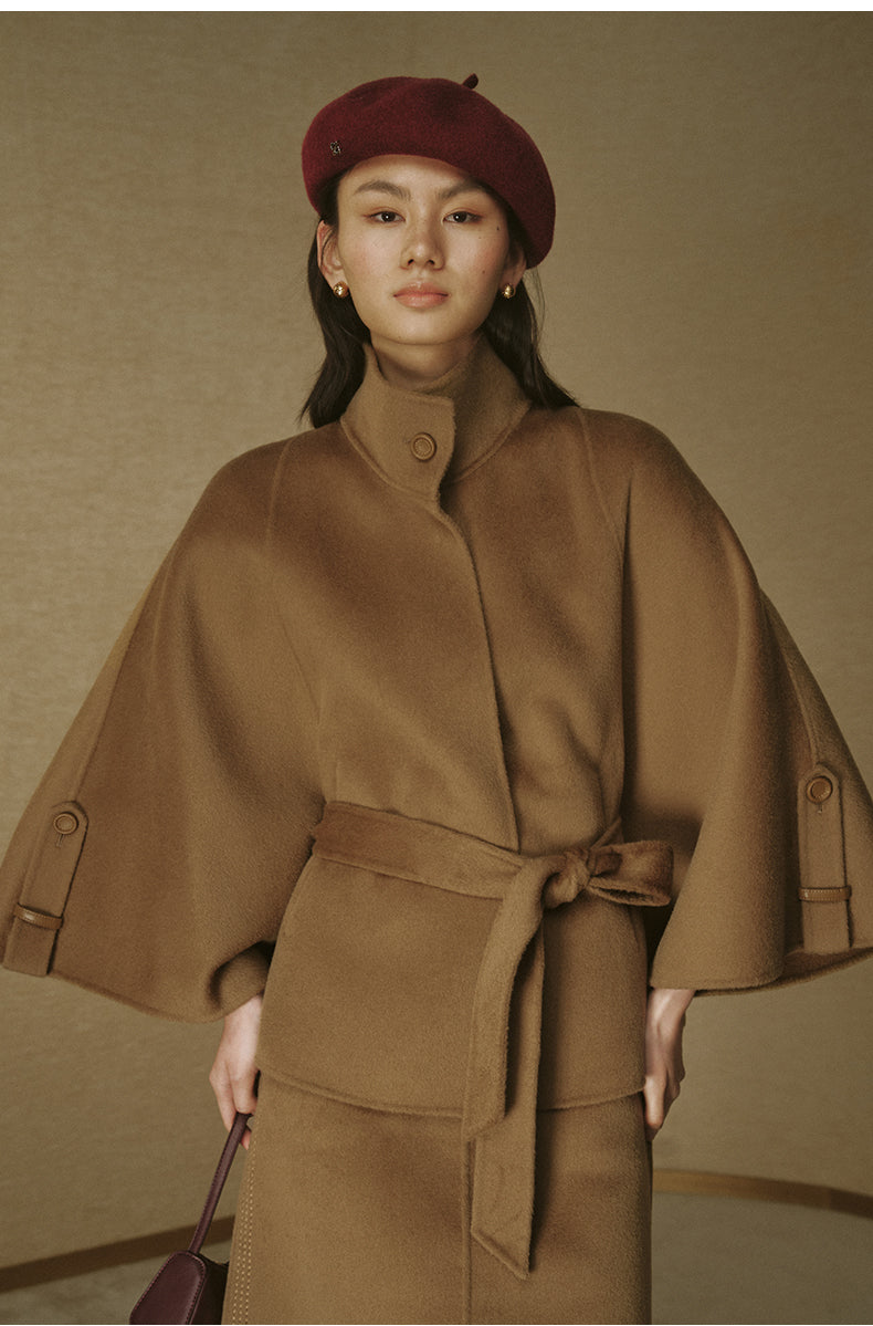Belted Wool Cape Coat - Classic Camel - view 3