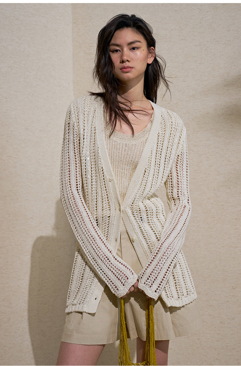 U-Neck Ribbed Knit Tee - Mix Apricot alternate look