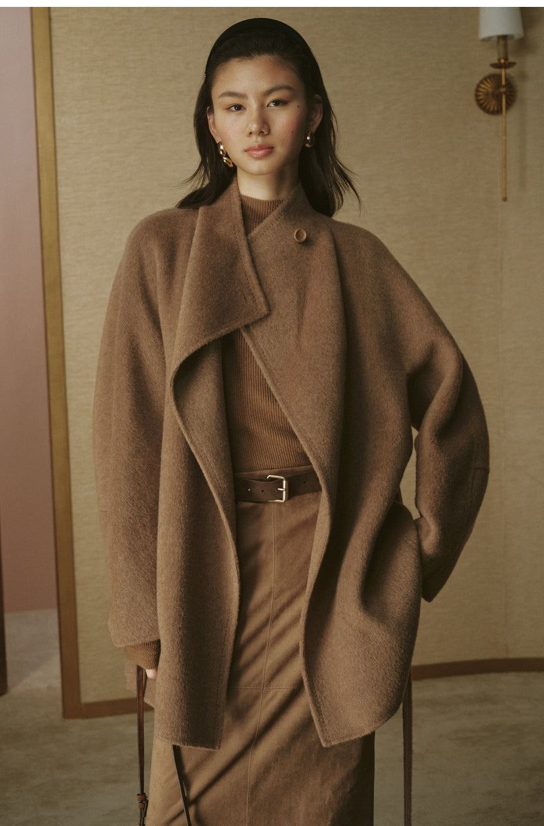 Meiniang Ying Mid-Length Wool Coat - Warm Sand Camel - view 1