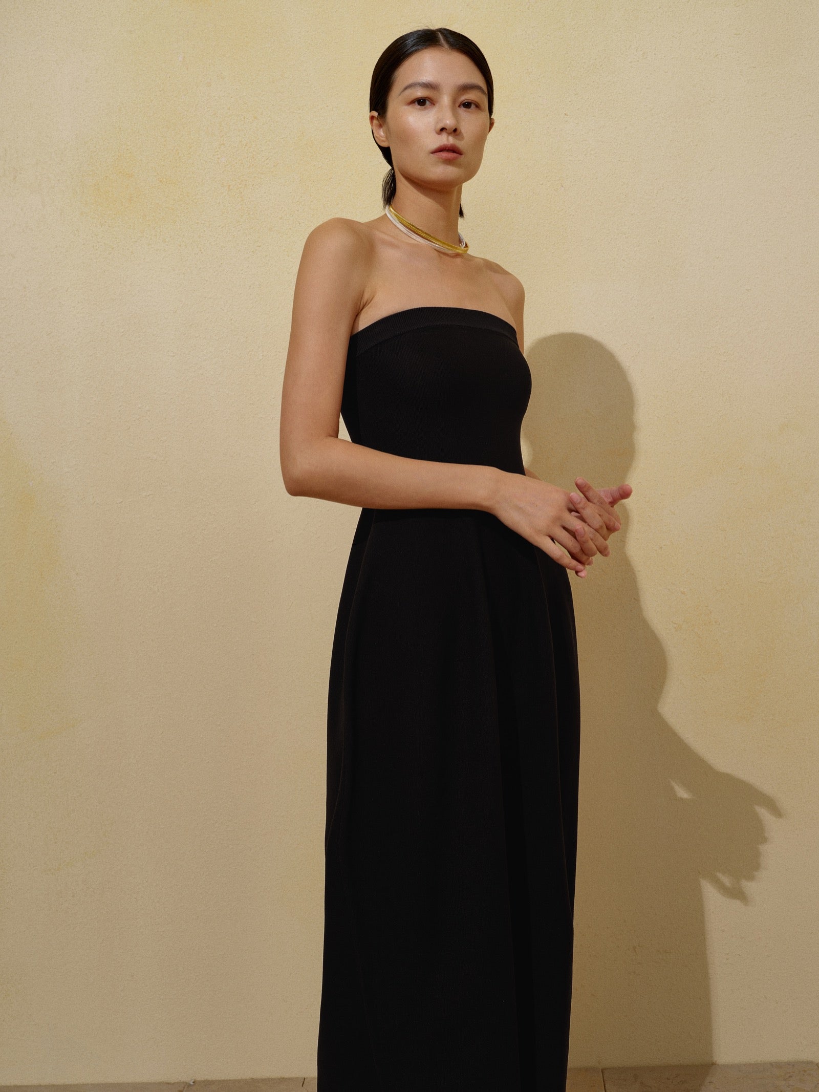 Porcelain Column Convertible Knit Dress - Ink Black - view 5