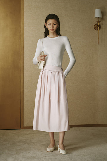 Seamless Wool Crew-Neck Top - Jade White - view 1