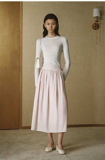 Seamless Wool Crew-Neck Top - Jade White - view 2