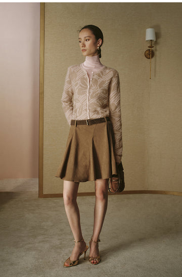 Sheer Jacquard Mohair Cardigan - Smoky Pink - view 2