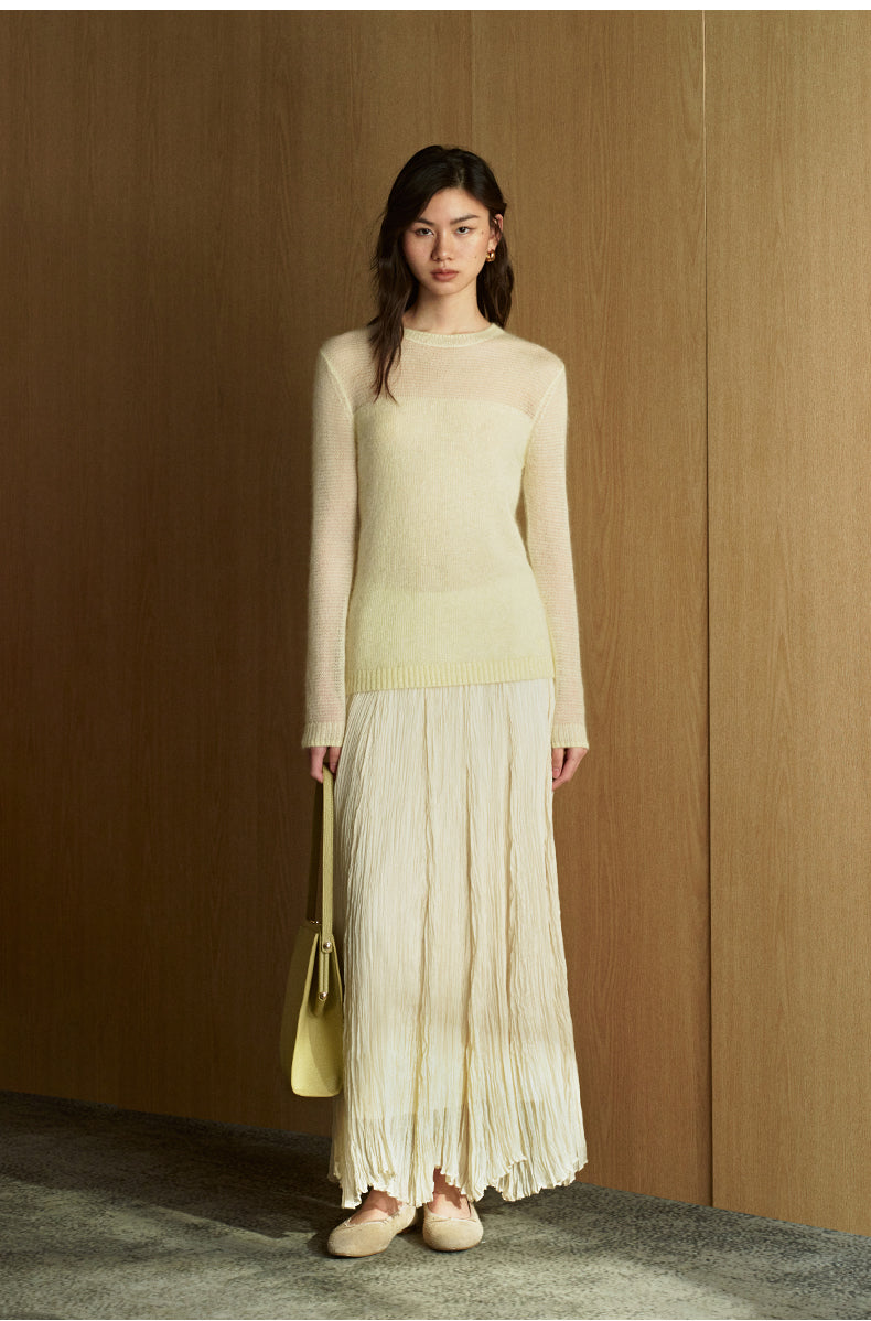 Xijiang Yue Sheer Mohair Sweater - Soft Mist Yellow - view 2