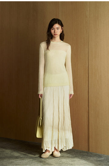 Xijiang Yue Sheer Mohair Sweater - Soft Mist Yellow - view 2