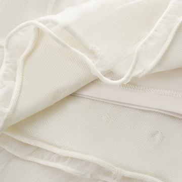 Double-Layer Dot Knit Skirt in Vanilla White - detail lining and seams - Vanilla White