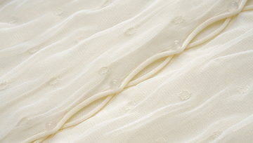 Double-Layer Dot Cardigan in Vanilla White - detail button placket - Vanilla White