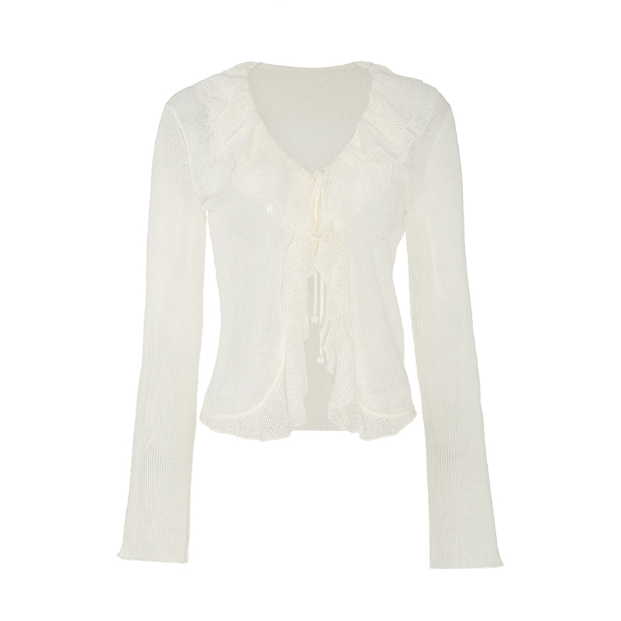 Sheer Tie Romantic Cardigan
