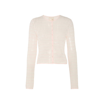 Openwork Crewneck Cardigan