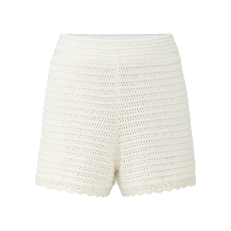 Openwork Cotton Knit Shorts