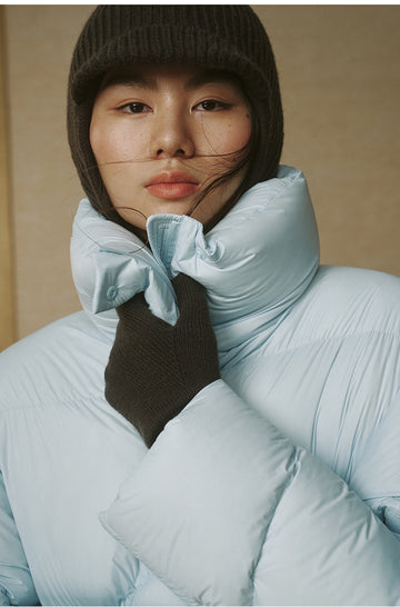 Ba Gan Long Cuff Wool Gloves - Stone Grey