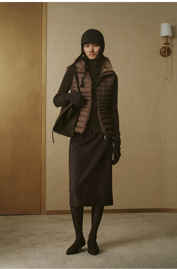 Ba Gan Long Cuff Wool Gloves - Sandalwood Brown