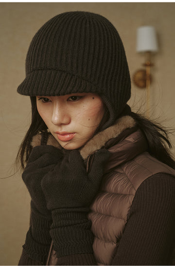 Ba Gan Long Cuff Wool Gloves - Sandalwood Brown