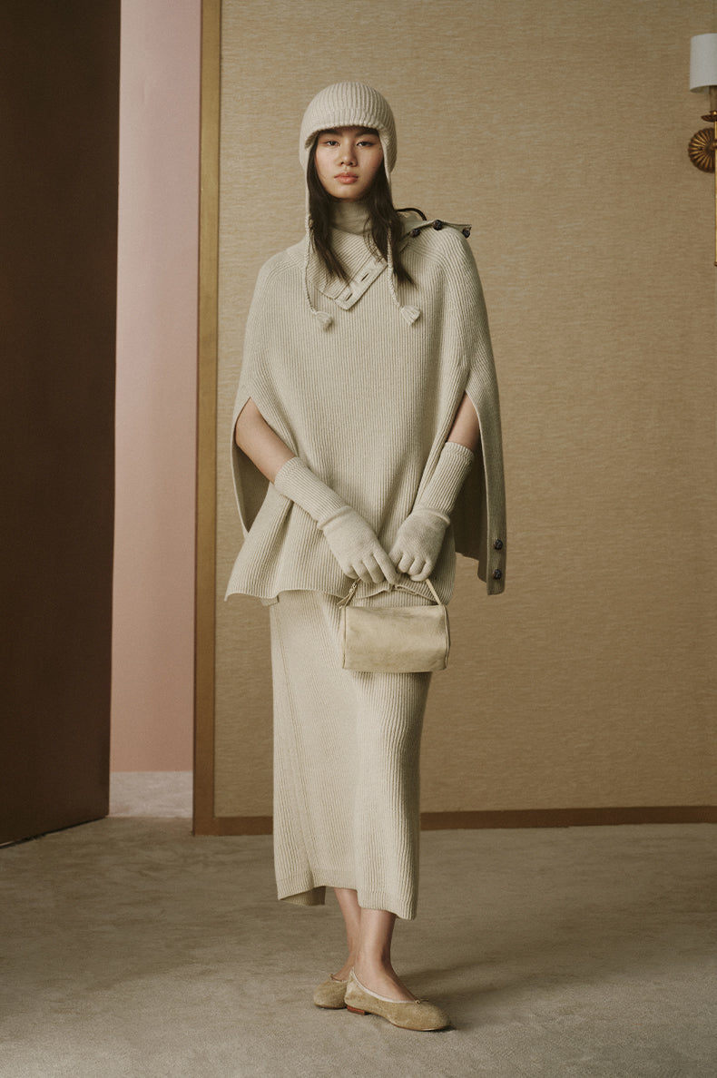 Shaobian Wool Earflap Hat in Jade White - view 1 - Jade White
