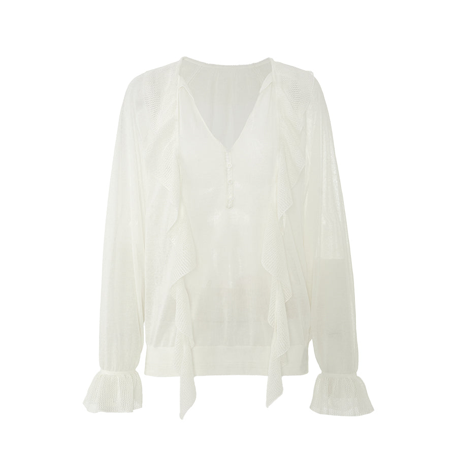 Sheer Tie Knit Cardigan