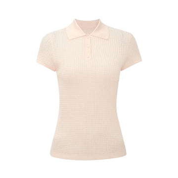 Wool Polo Knit Top