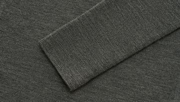 Seamless Wool Crewneck in Pine Smoke Grey - detail sleeve finish - Pine Smoke Grey
