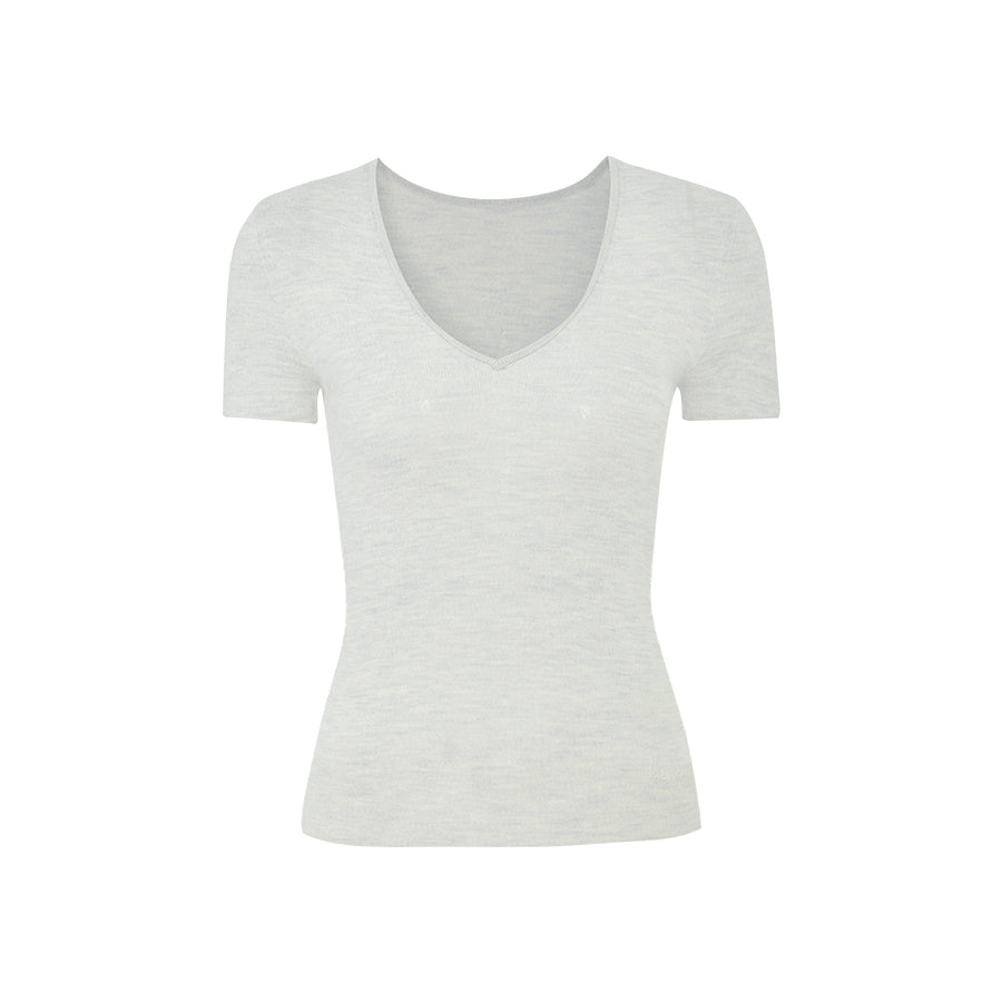Seamless Wool V-Neck Tee