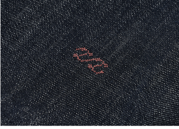 Twisted Denim Shirt in Deep Navy - detail embroidered detail - Deep Navy