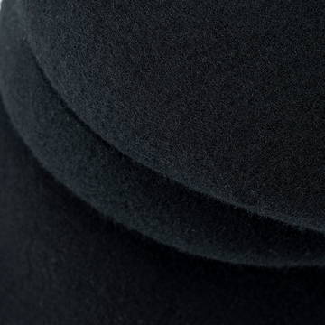 Daguanle Wool Baker Boy Hat in Ink Black - Wool fabric detail