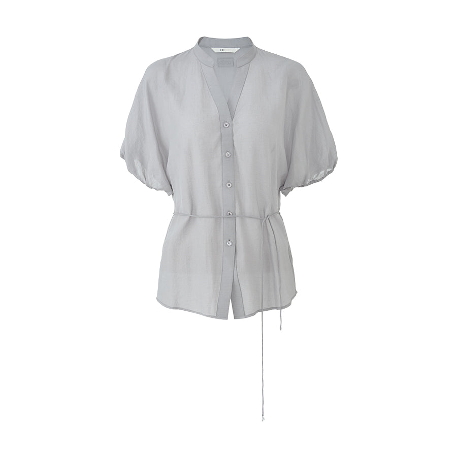 Organza Lantern Sleeve Shirt Morning Grey
