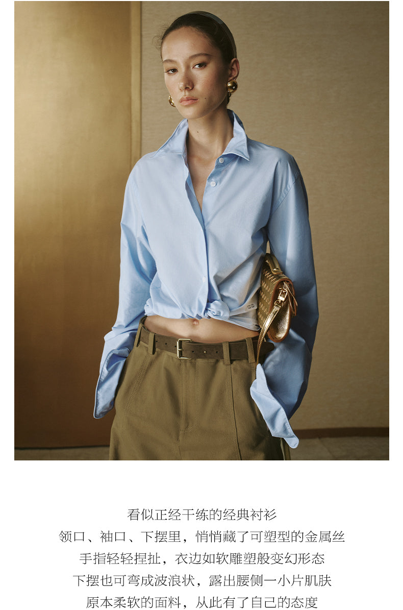 Sky Blue Twisted Shirt Sky Blue