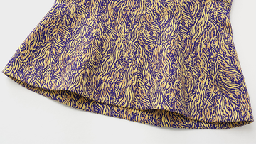 Floral Jacquard Cami Top in Yellow Violet Floral - detail jacquard and hem - Yellow Violet Floral