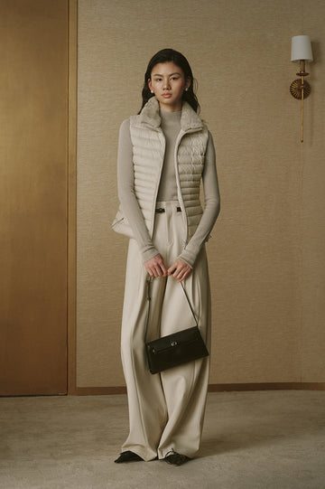 Mo Si Xiang Quilted Down Vest - Cream Ivory