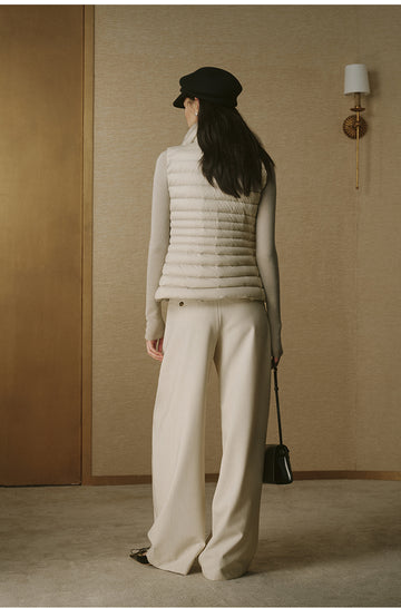 Mo Si Xiang Quilted Down Vest - Cream Ivory