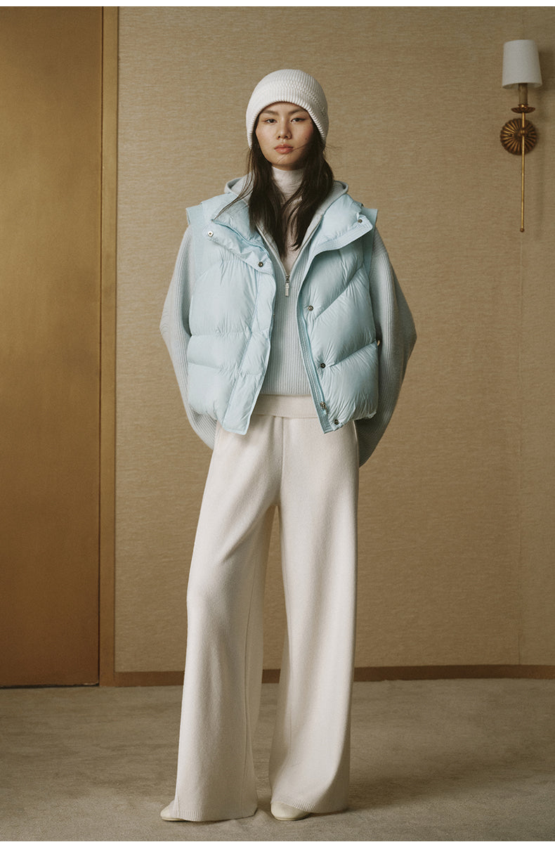 Lu Pan High-Collar Down Vest - Pale Cloud Blue