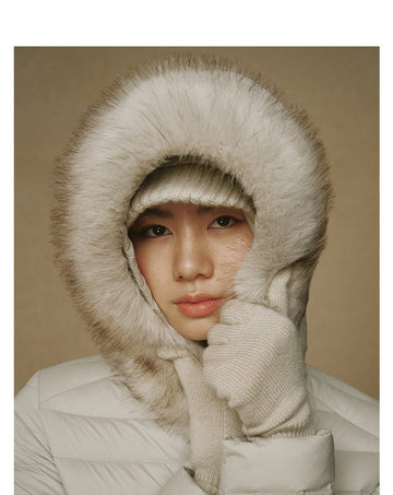 Zhong Qing Ling Hooded Down Jacket - Cream Ivory